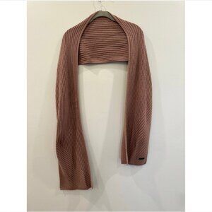 All Saints Pink Ribbed Knit Scarf